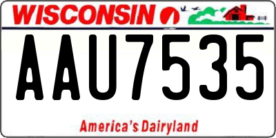 WI license plate AAU7535