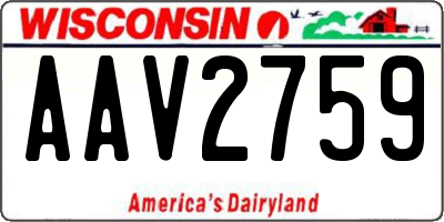 WI license plate AAV2759