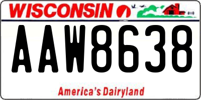 WI license plate AAW8638