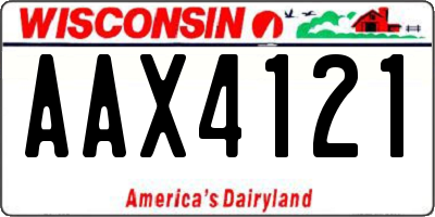 WI license plate AAX4121