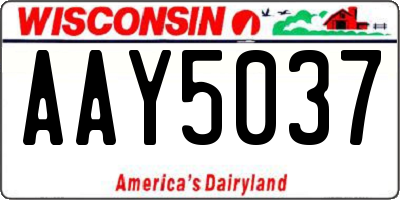 WI license plate AAY5037