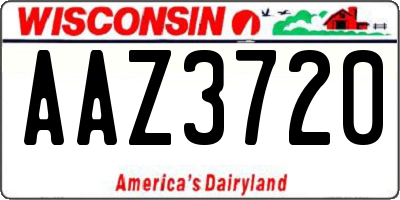 WI license plate AAZ3720