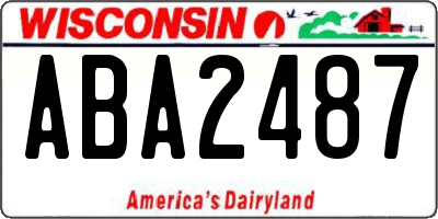 WI license plate ABA2487