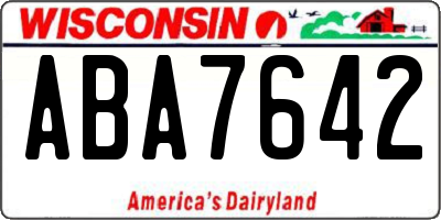 WI license plate ABA7642