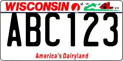 WI license plate ABC123