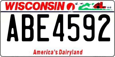 WI license plate ABE4592