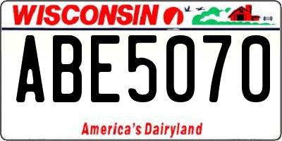 WI license plate ABE5070