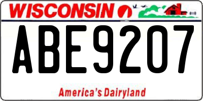 WI license plate ABE9207