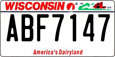 WI license plate ABF7147