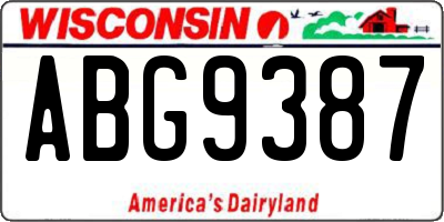 WI license plate ABG9387