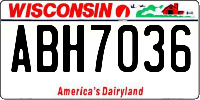 WI license plate ABH7036