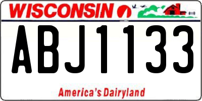 WI license plate ABJ1133