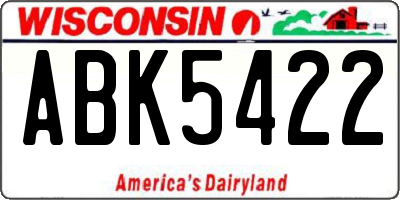 WI license plate ABK5422