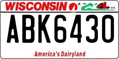 WI license plate ABK6430