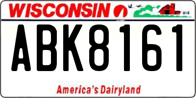 WI license plate ABK8161