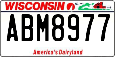 WI license plate ABM8977