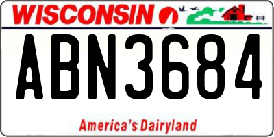 WI license plate ABN3684