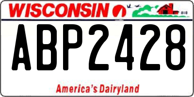 WI license plate ABP2428