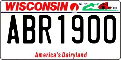 WI license plate ABR1900