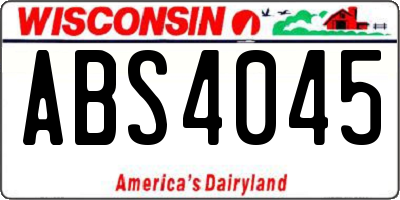 WI license plate ABS4045