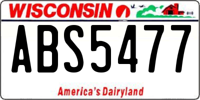 WI license plate ABS5477