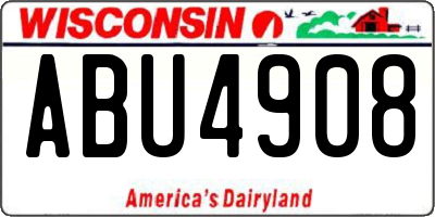 WI license plate ABU4908