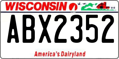 WI license plate ABX2352