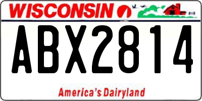 WI license plate ABX2814