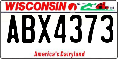 WI license plate ABX4373