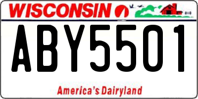 WI license plate ABY5501