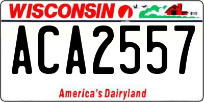 WI license plate ACA2557