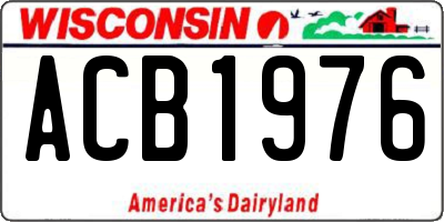 WI license plate ACB1976