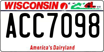 WI license plate ACC7098