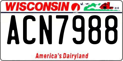 WI license plate ACN7988