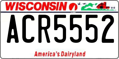 WI license plate ACR5552
