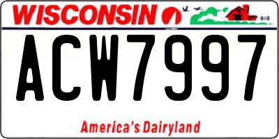 WI license plate ACW7997