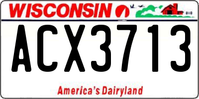 WI license plate ACX3713