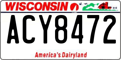 WI license plate ACY8472