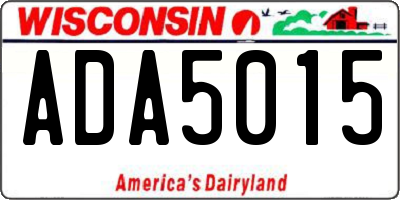 WI license plate ADA5015