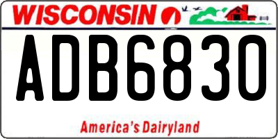 WI license plate ADB6830