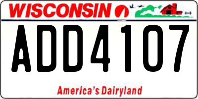 WI license plate ADD4107