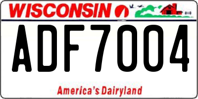 WI license plate ADF7004
