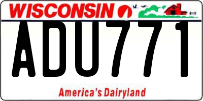 WI license plate ADU771