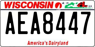 WI license plate AEA8447