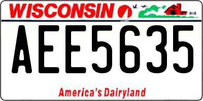 WI license plate AEE5635