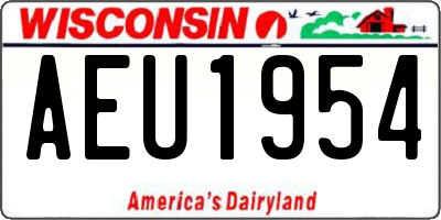WI license plate AEU1954