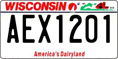 WI license plate AEX1201