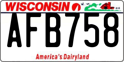 WI license plate AFB758