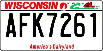 WI license plate AFK7261