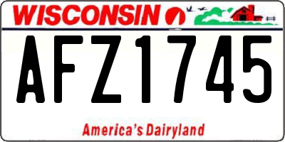 WI license plate AFZ1745